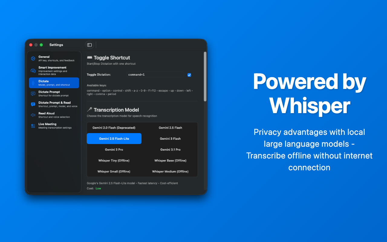 Powered by Whisper: offline models and privacy